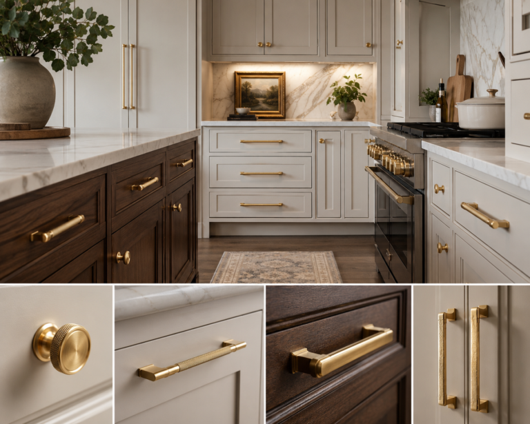 Modern Kitchen Remodel with custom cabinet hardware