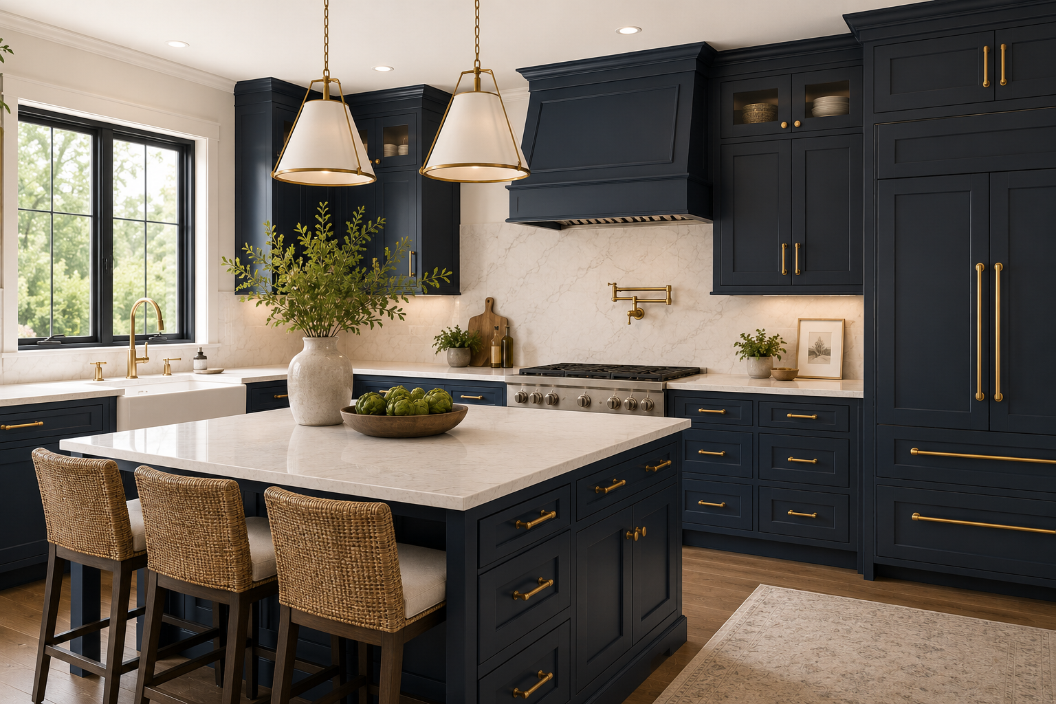 Kitchen remodel with custom hardware
