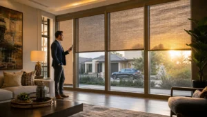 Houston Smart Shade Scheduling: Geofencing, Sunrise/Sunset, Vacation Mode